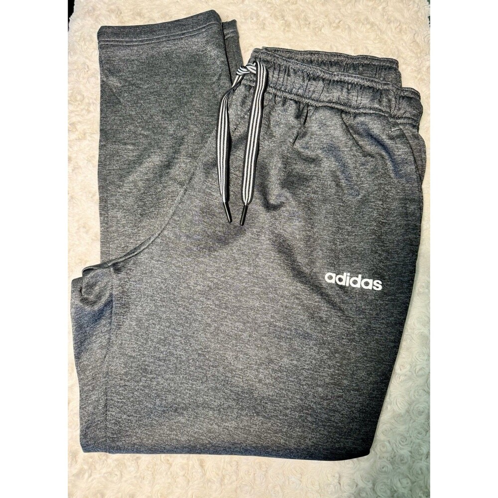 Adidas Men’s Gym Workout Running Track Pants - Grey - XL  Elastic Waist
